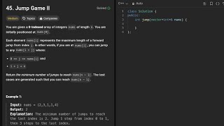 LeetCode Problem 45: Jump game 2 - Explained and Solved! ll C++ solution