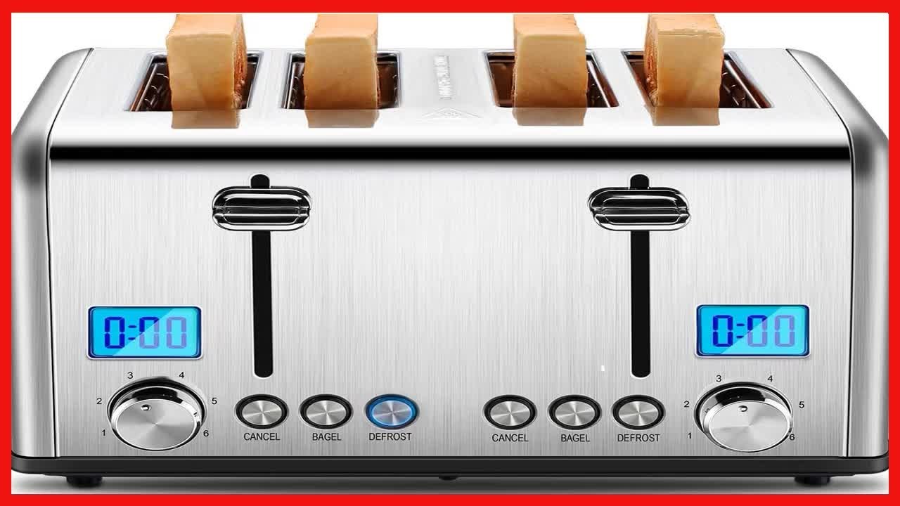 REDMOND 4 Slice Toaster, Countdown Stainless Steel Toaster with Bagel, Defrost, Cancel Function