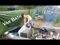 S1-E11 Vanlife Norway - Nature Bath in the Woods by a Glacial Lake