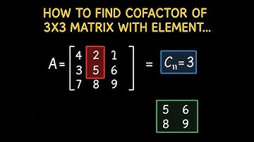 How to Find Cofactor of 3x3 Matrix with Elements a11=4, a12=2, a13=1 | Step-by-Step