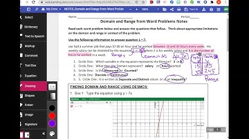 Domain and Range of Word Problems