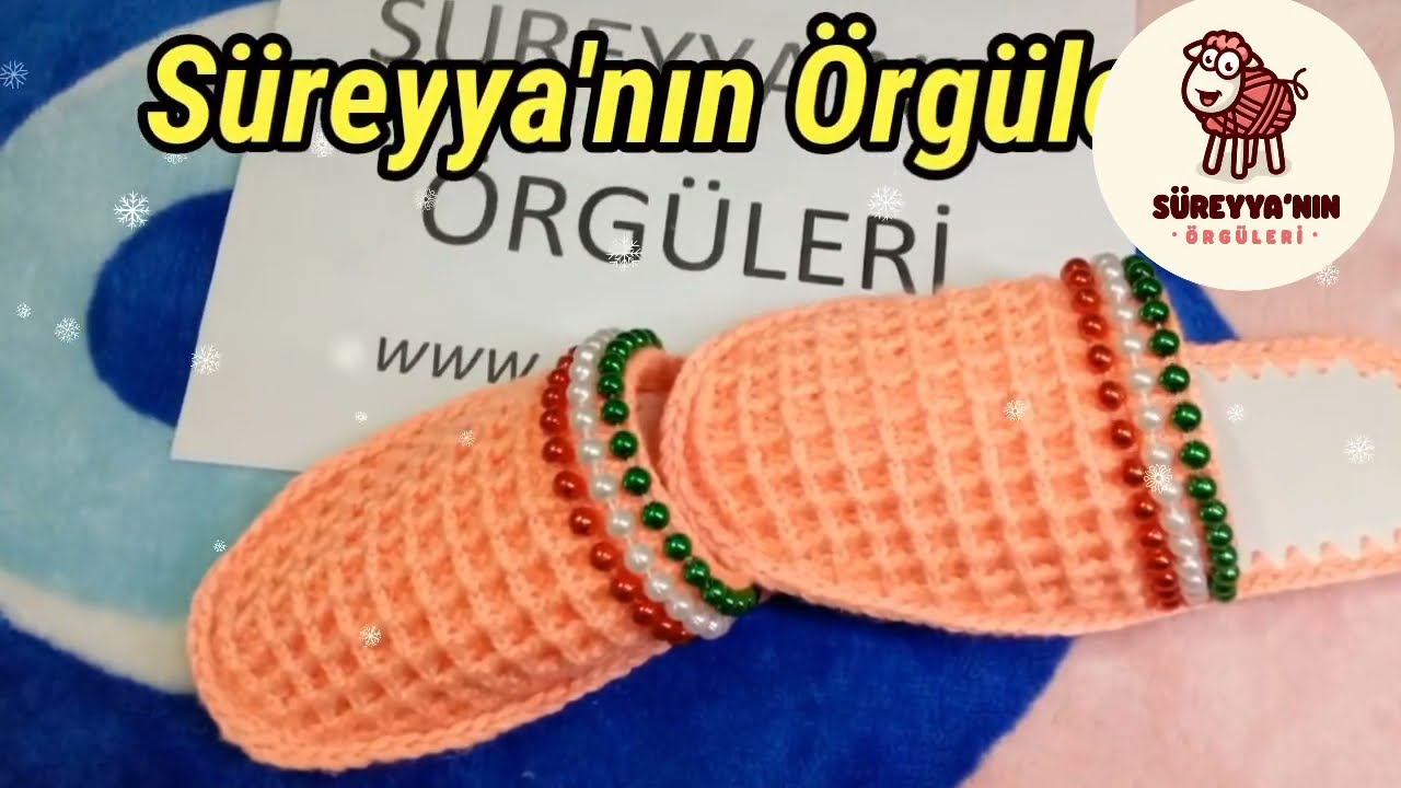 Çoook Kolay Terlik Yapımı 🥰🥰 Örgü Terlik - Tığ İşi Waffle Terlik Yapımı