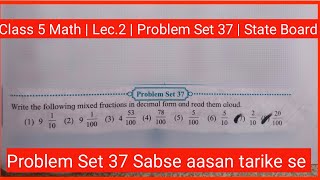 Class 5 Math Chapter 9 Lecture 2 Problem Set 37 By Math Teaching With Madhuri State Board