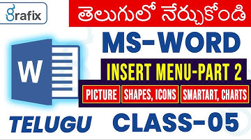 Microsoft Word Insert Menu Part-2 in Telugu Class 5 | Complete MS-Word Tutorial 2021 for Beginners