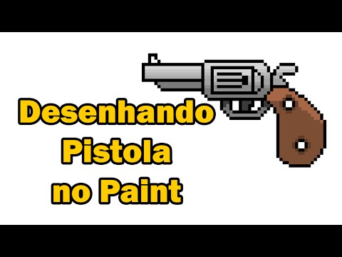Como desenhar uma pistola no MS Paint [Speed Art] [Pixel Art] [Speed Paint]