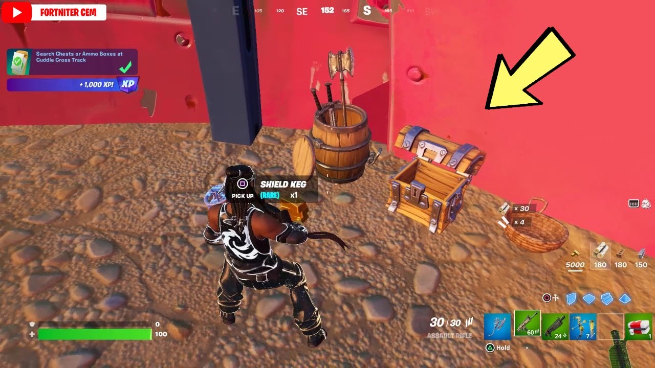 Search Chests or Ammo Boxes at Cuddle Cross Track Fortnite Daily Quests
