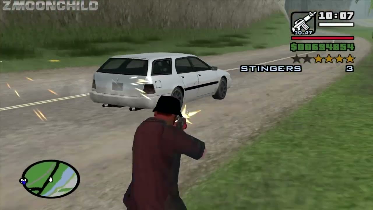 Puncture Wounds with a 4 Star Wanted Level - Steal Cars Mission 4 - GTA San Andreas