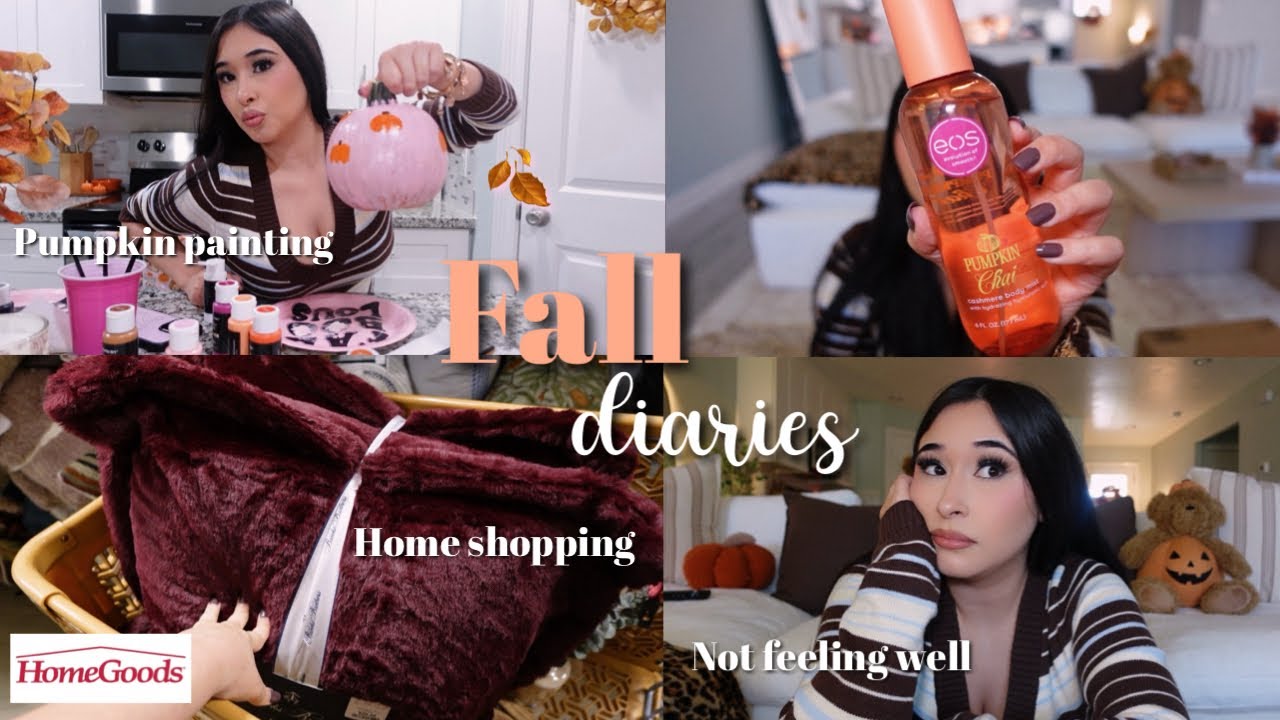 FALL DAYS🧡 🍂: painting pumpkins, juicy confessions, not feeling well, home shopping & new vanity 