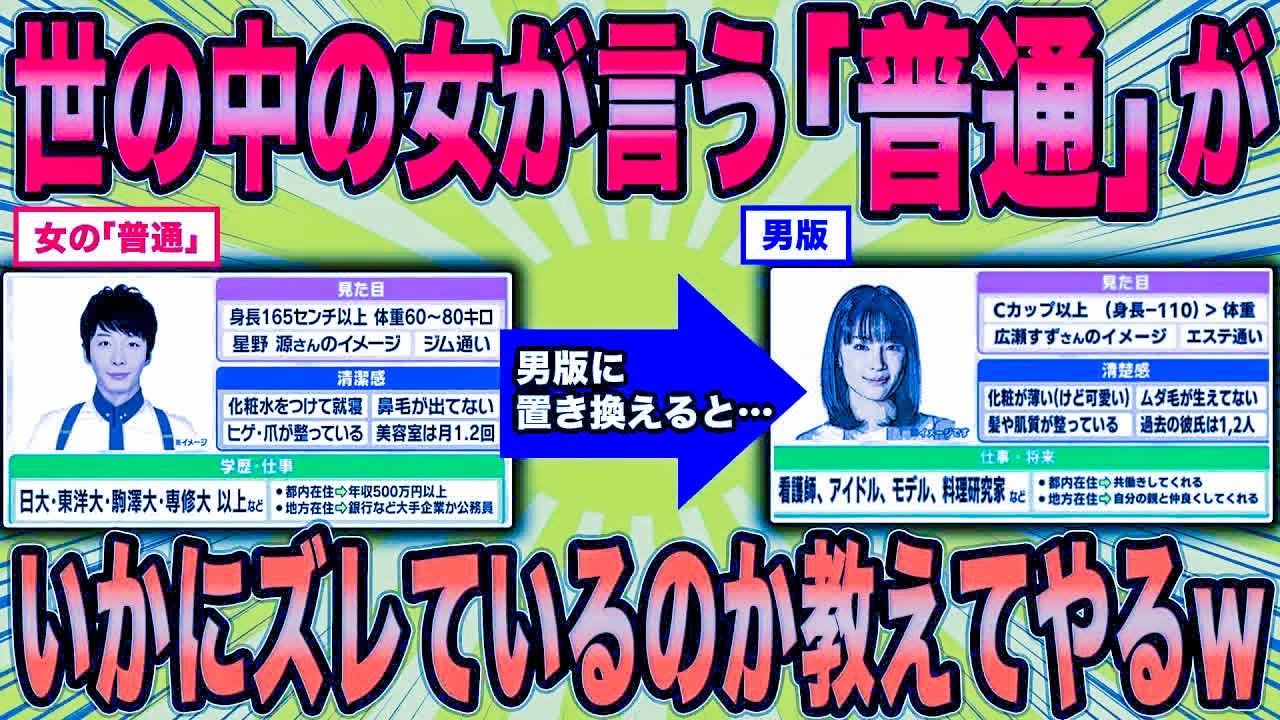 【2ch面白スレ】婚活女の言う普通が如何にズレてるのか現実を教えてやった結果ｗ【ゆっくり解説】【総集編】
