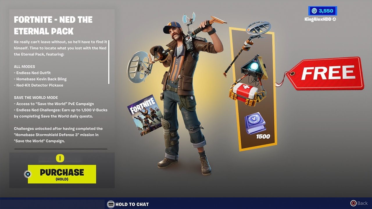 How To Get Ned The Eternal Pack FREE In Fortnite! (Endless End / Homebase Kevin / NedKit