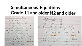 Simultaneous equations Grade 11+ and N2+  (mathdou)