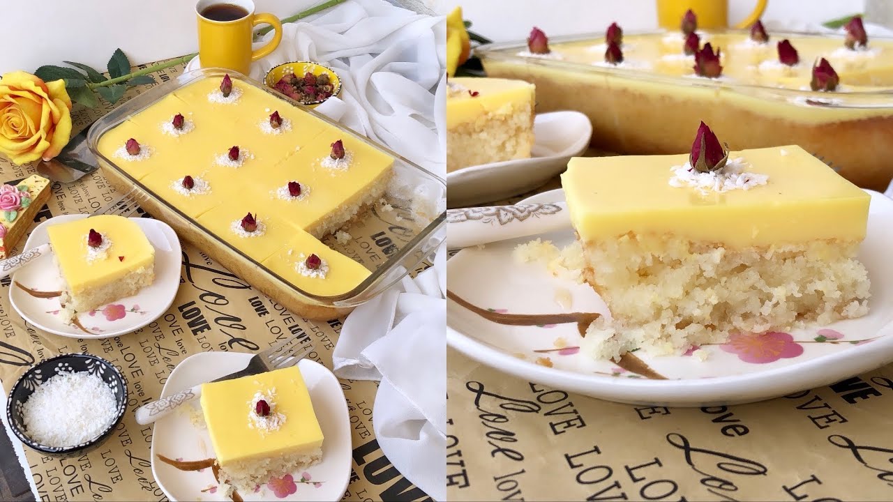 البسبوسة كما لم تروها من قبل بنكهة الكريم كراميل جربوها رح تعجبكم