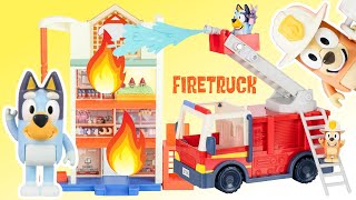 Bluey and Bingo Firetruck Saves Burning Building  Short Story