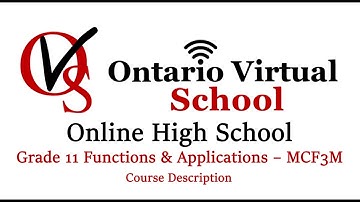 MCF3M - Grade 11 Functions & Applications – Ontario Virtual School - OVS