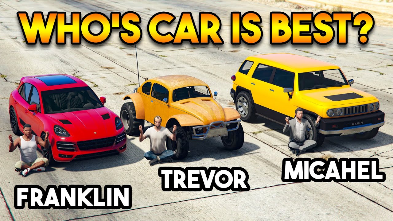 GTA 5 : FRANKLIN VS MICHAEL VS TREVOR (WHO'S MEMBER CAR IS BEST?) - YouTube