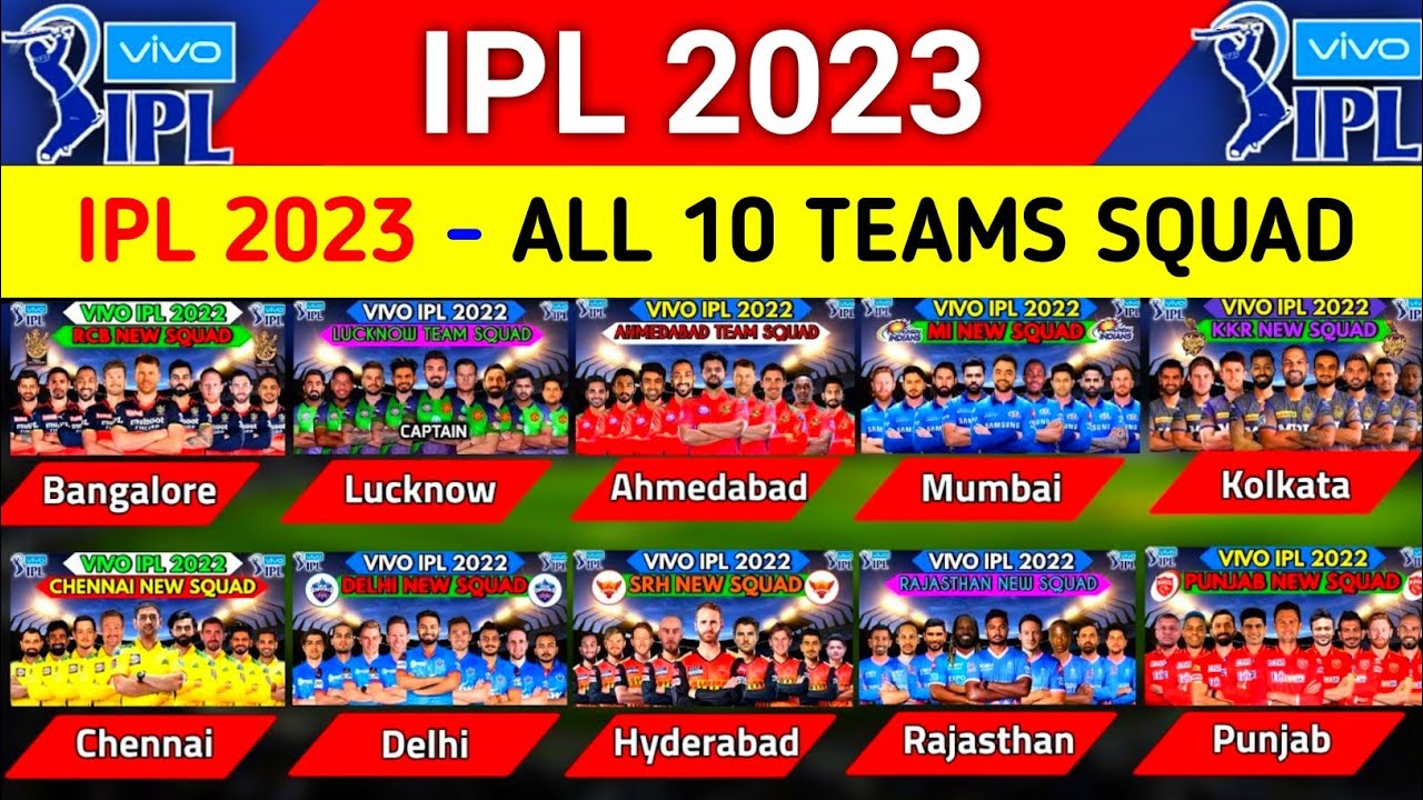 IPL 2023 All Team Squad - IPL 2023 All Team Retained Players List