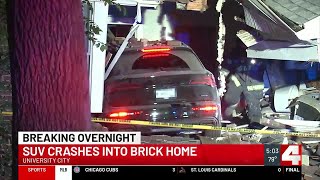2 injured after SUV crashes into house in University City overnight