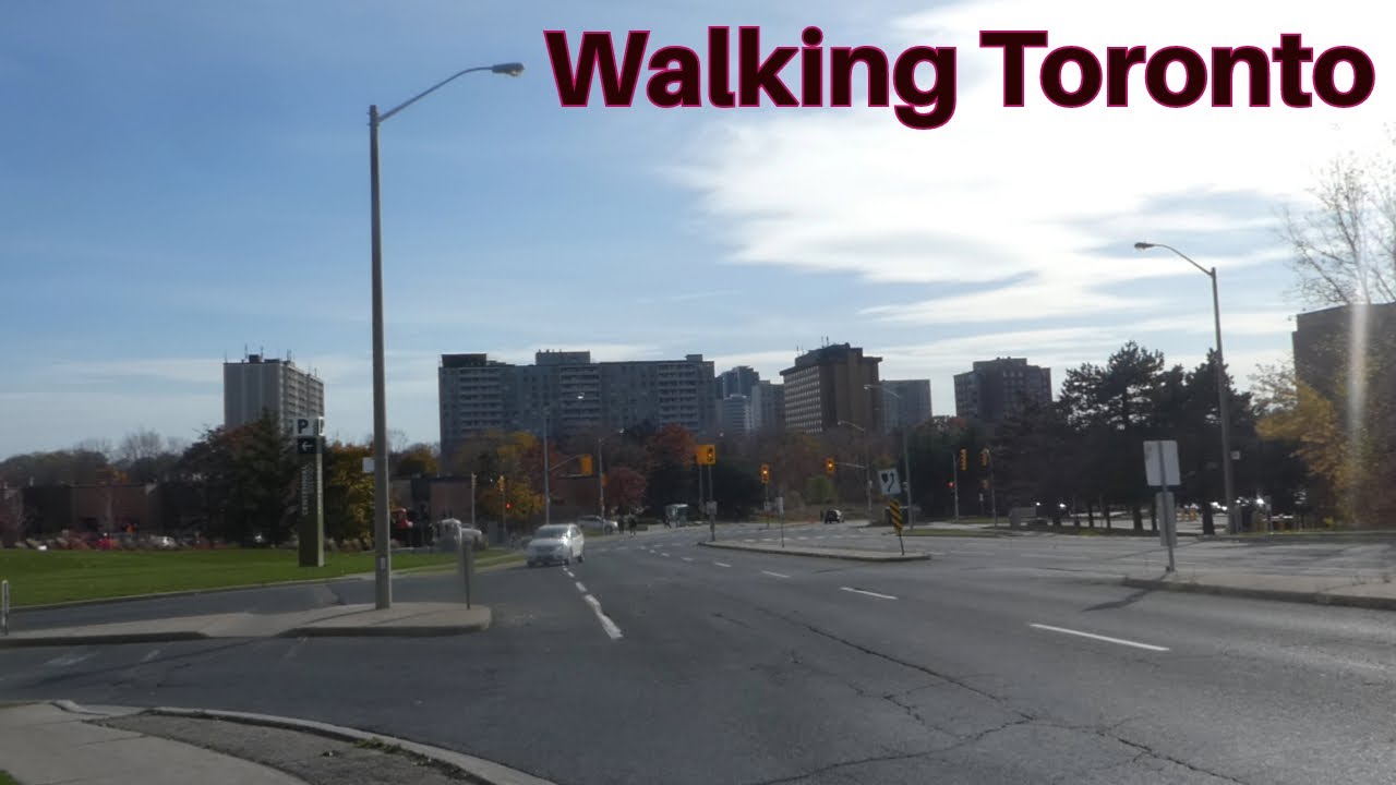 Walking Progress Avenue Near Centennial College in Scarborough Toronto