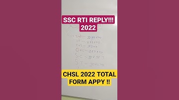 SSC CHSL 2022 RTI REPLY Kitne candidate ne form apply Kiya!!!!