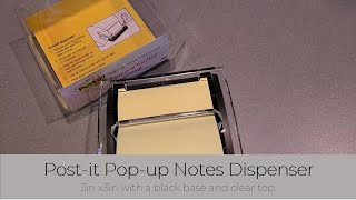 In Hand Review of Postit Popup Notes Dispenser, 3 in x 3 in, Black Base Clear Top