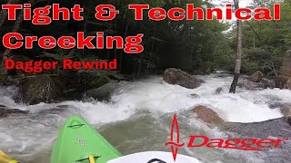 Dagger Kayaks Rewind Creeking down a Tight & Technical River