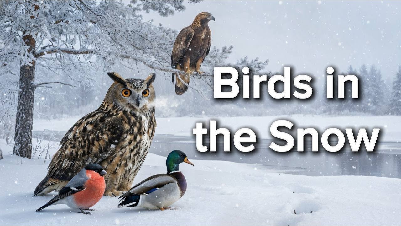 Winter Birds in the Snow | Ambient Music ft. Piano, Erhu & Flute | Relaxing Nature Scene