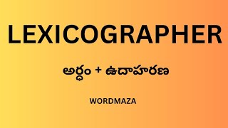 LEXICOGRAPHER meaning in telugu and english|blackbook one word substitutions meanings in telugu|word