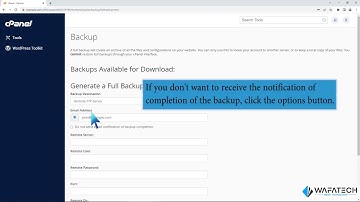 How to generate a cPanel backup and sent it to FTP Server with WafaTech Web Hosting