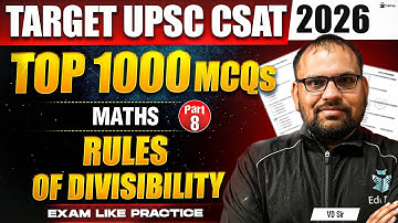 UPSC CSAT Classes 2026 Maths | CSAT MCQs Online | CSAT Quantitative Aptitude Solved Question Paper