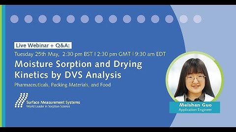 Webinar: Moisture Sorption and Drying Kinetics by DVS Analysis