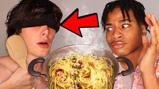 Cooking an Italian Dinner Blindfolded (DON&#39;T TRY THIS)
