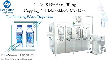 24-24-8 Automatic Rinsing Filling Capping 3 in 1 Monoblock Machine For Drinking Water Dispensing