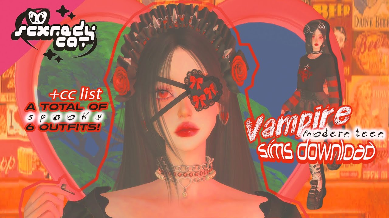 vampire teen sim download ´´*~☆ | cas: sims 4 + full cc list - YouTube