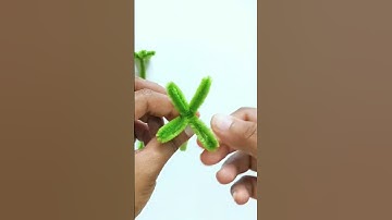 Pipe Cleaner  four-leaf Clover 💚 #flowers #handmade #craft #pipecleanercrafts