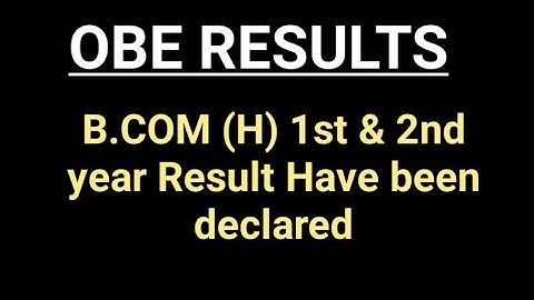 DU SOL: B.Com (H) 1st & 2nd year Result have been declared