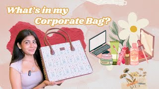 What's in my Work Bag 💼 as a corporate girlie 👩🏼 || Must have essentials ❤️ | Riya Verma