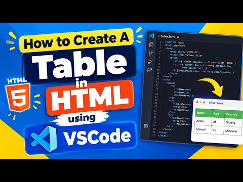 How to Create A Table in HTML using VSCode /Coding Tutorial 