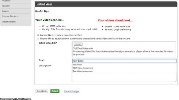 Completing a Video Assignment