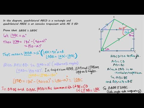 ভিডিও: ট্র্যাপিজয়েডে ত্রিভুজগুলি সমান কীভাবে প্রমাণ করবেন