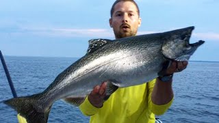Lake Michigan King Salmon fishing August 2017 SHOWING OUR FAVORITE SPOONS