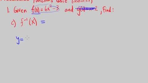 Precalculus Quiz Section 1.1 - Functions - #1 (version D)