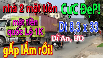 bán Gấp nhà 2 mặt tiền, quốc lộ lớn 1K, KINH DOANH BUÔN BÁN quá ĐẸP, dt 8,3m x 33m, Dĩ An Bình Dương