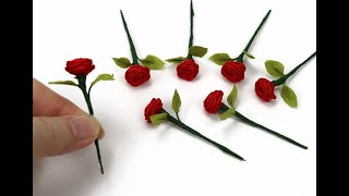 DIY Miniature Craft-  Mini Stalk Roses