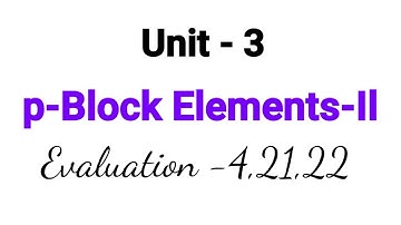 Evaluation 4,21,22 | p-Block Elements-ll | TN 12th Chemistry | Unit 3 | in Tamil