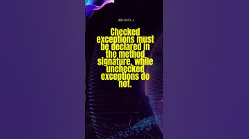 (73/100) Checked and unchecked exception?  #shorts #shortsfeed #subscribe #java #interviewquestions
