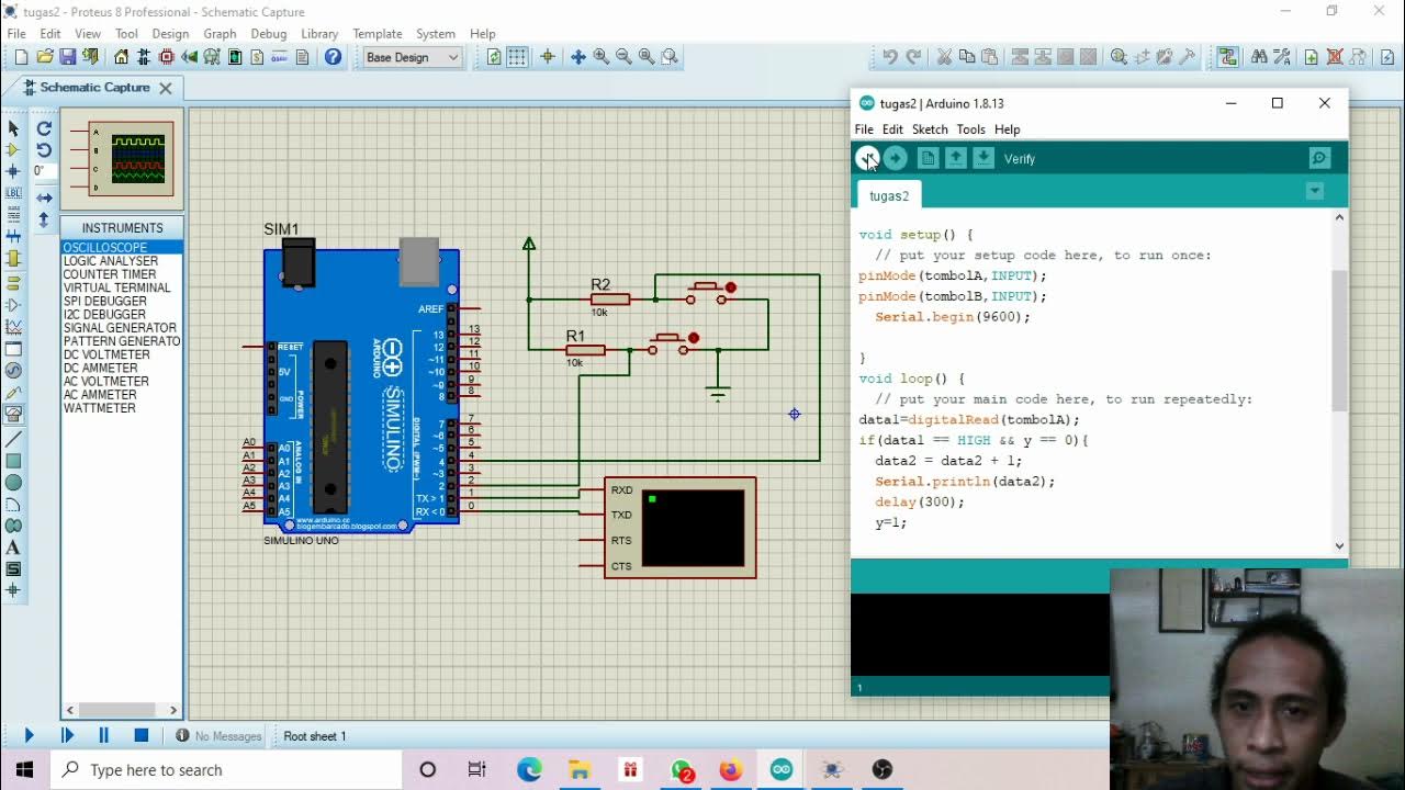Simulasi tampilan serial monitor di proteus (virtual terminal) - YouTube