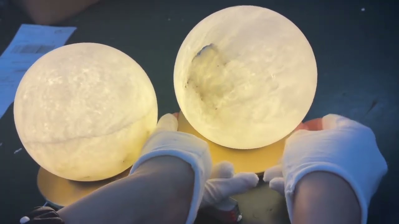 Alabaster Mini Orb Wall Lamp