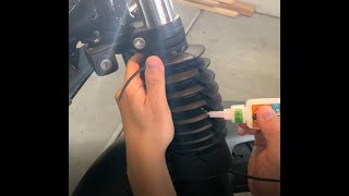 How to Put on Motorcycle Fork Boots by Cutting/Gluing NO REMOVING ANY PARTS - Rebel 500