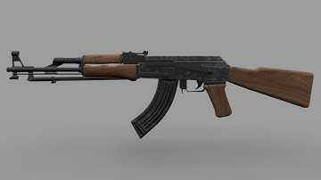 AK47 Gun 3D modeling.
