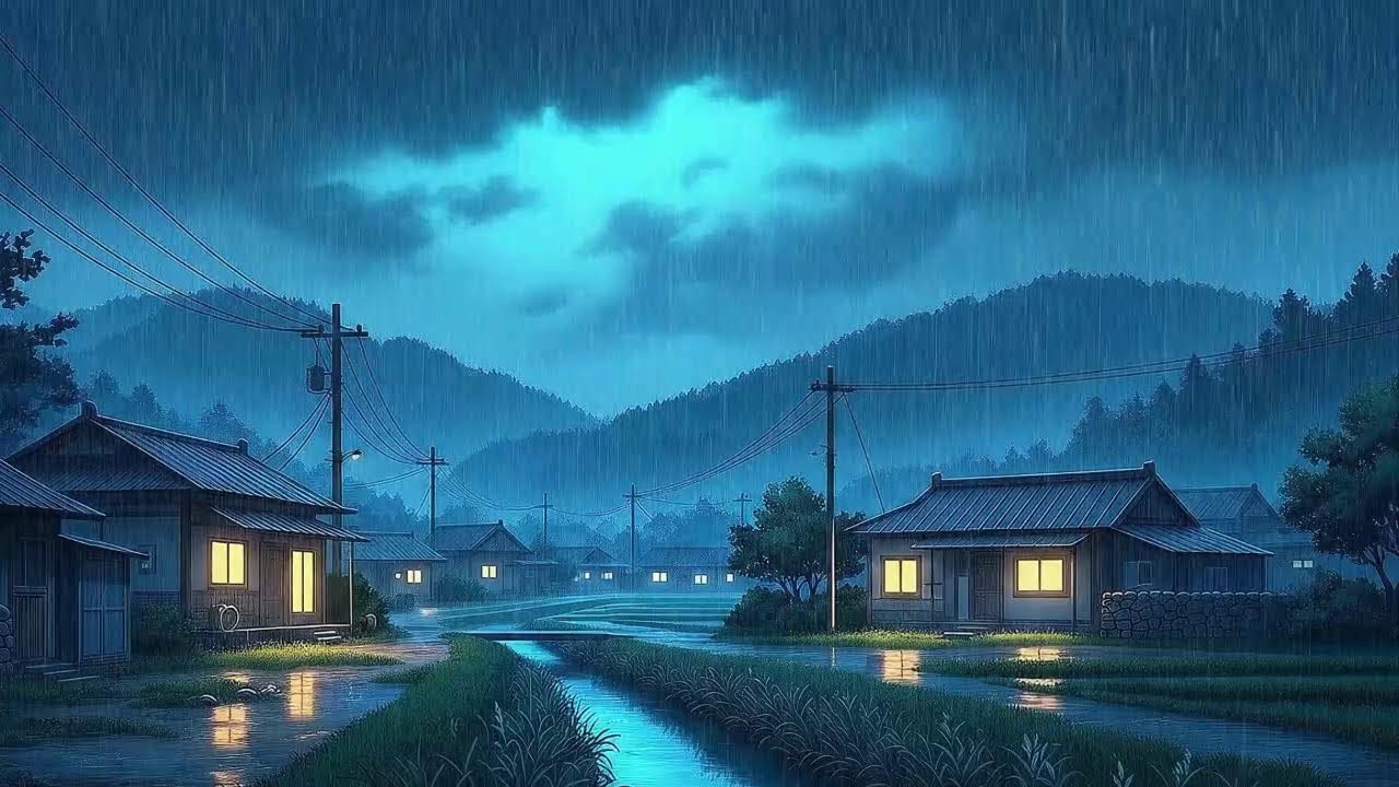 Rain Sounds and Lofi for Study in a Quiet Korean Rainy Night for Clear Thinking 😌